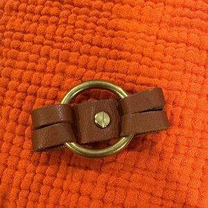 Brown Leather and Gold Bracelet